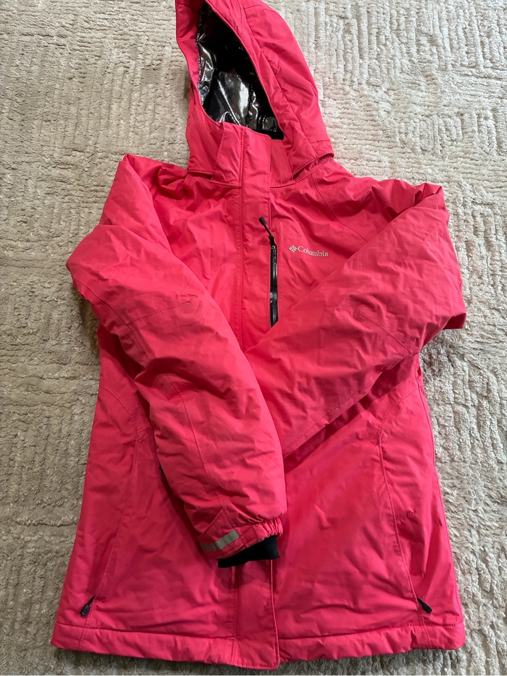 Columbia Girls Bright Pink Hooded Ski Jacket